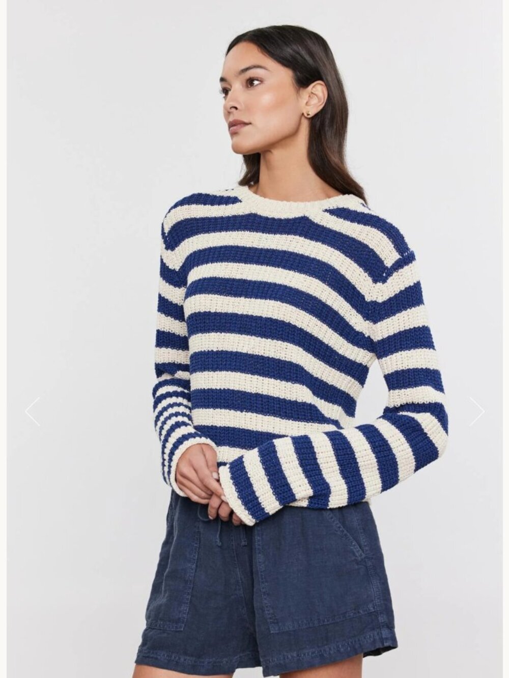 Velvet by Graham & Spencer Maxine Stripe Sweater XSmall Beachy Coastal Fisherman